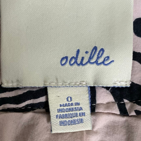 Anthro Odille Skirt Women's Size 0 Abstract Embroidered Beaded Hem Flare City - Picture 9 of 13